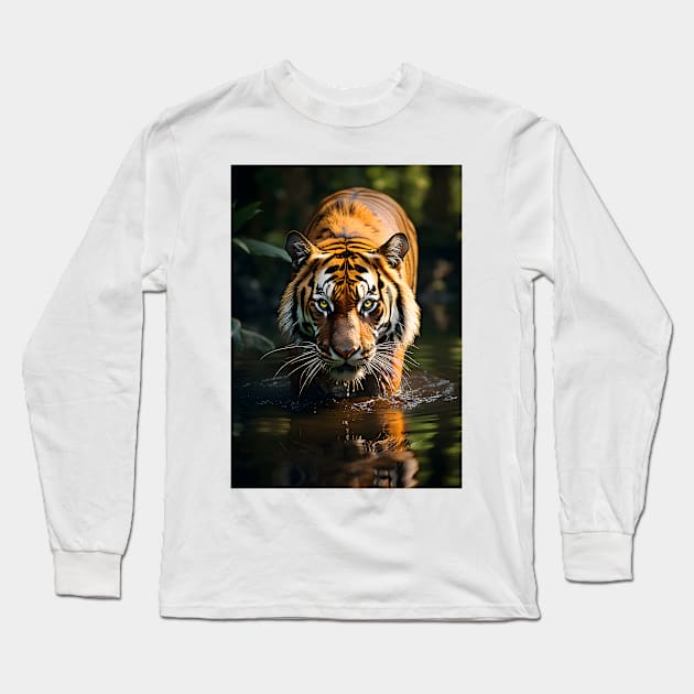 Tiger Animal Wildlife Photography Long Sleeve T-Shirt by Art-Jiyuu